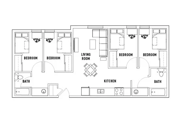 4BR 2BA Private Room in North District 1 - August Only